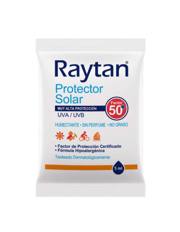 PROTECTOR SOLAR RAYTAN F50 – SACHET 5ML (CAJA 40 UND)