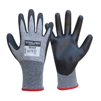 Guante Anticorte Nivel 3 con Recubrimiento PU Gris/Negro STEELPRO