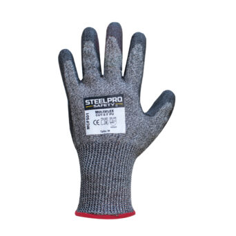 Guante Anticorte Nivel 5/F con Recubrimiento PU Gris/Negro STEELPRO