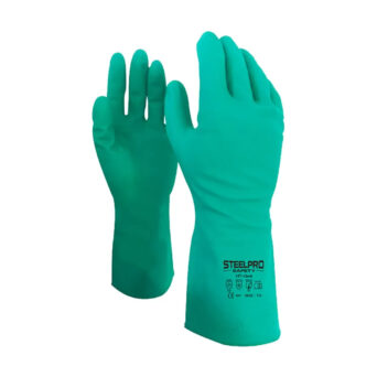 Guante de Nitrilo con Flock 13” 15mil STEELPRO