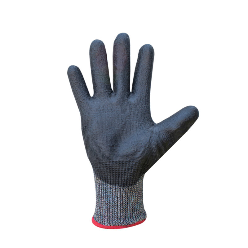 Guante Anticorte Nivel 5/F con Recubrimiento PU Gris/Negro STEELPRO - Imagen 2